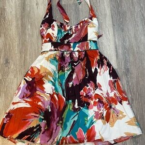 City Triangles Vibrant Floral Halter Dress